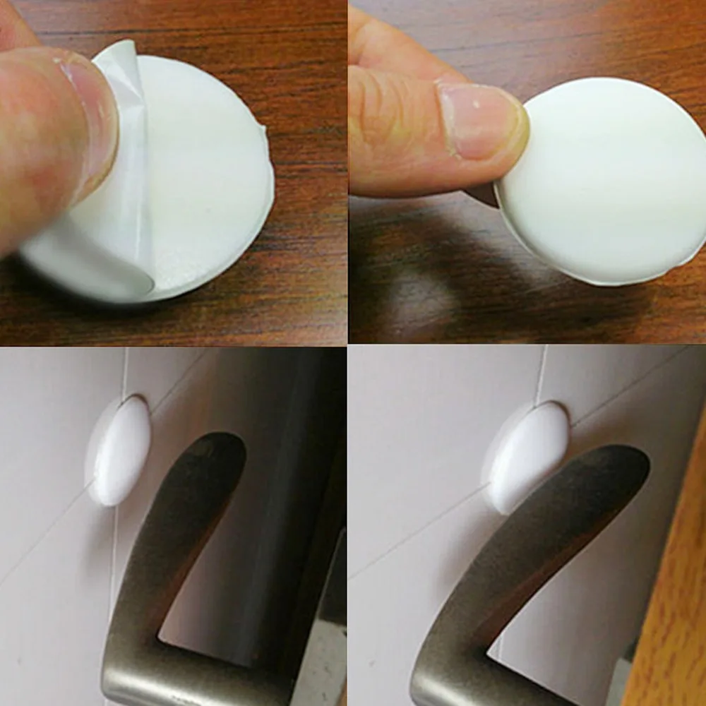 

2Pcs Handle Bumpers Buffer Guard Stoppers Rubber Silencer Crash Pad Door Knob Lock Self Adhesive Circular Door good quality new