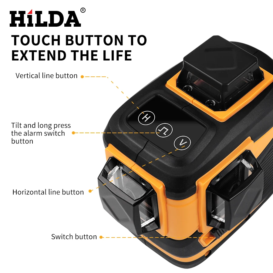 Online HILDA 12 Linien Laser Level 3D Selbst Nivellierung 360 Horizontale Und Vertikale Kreuz Super Leistungsstarke Grün Laser Strahl Linie