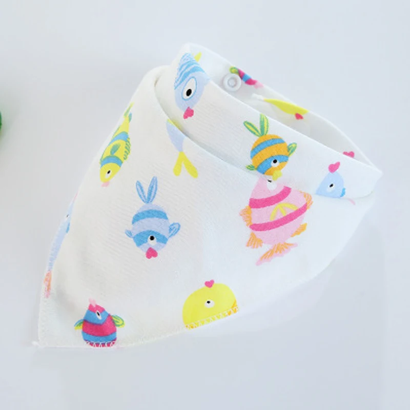 Cotton Baby Bibs Triangle Double Layers Cartoon Baby Bandana Dribble Bibs Universal Baby Accessories