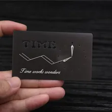 Нержавеющая стальная металлическая карточка из темного металла с вырезом