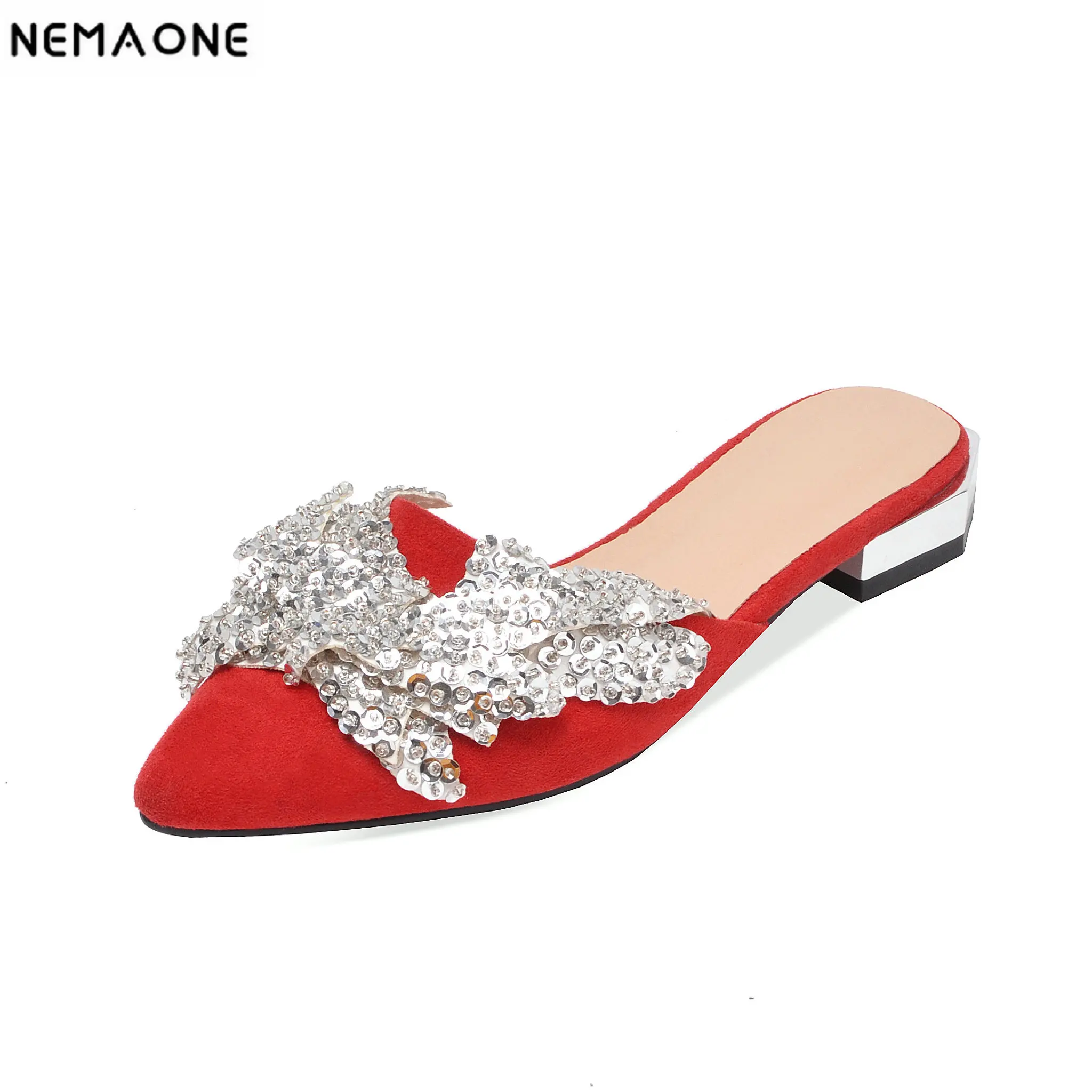 square low heel slides