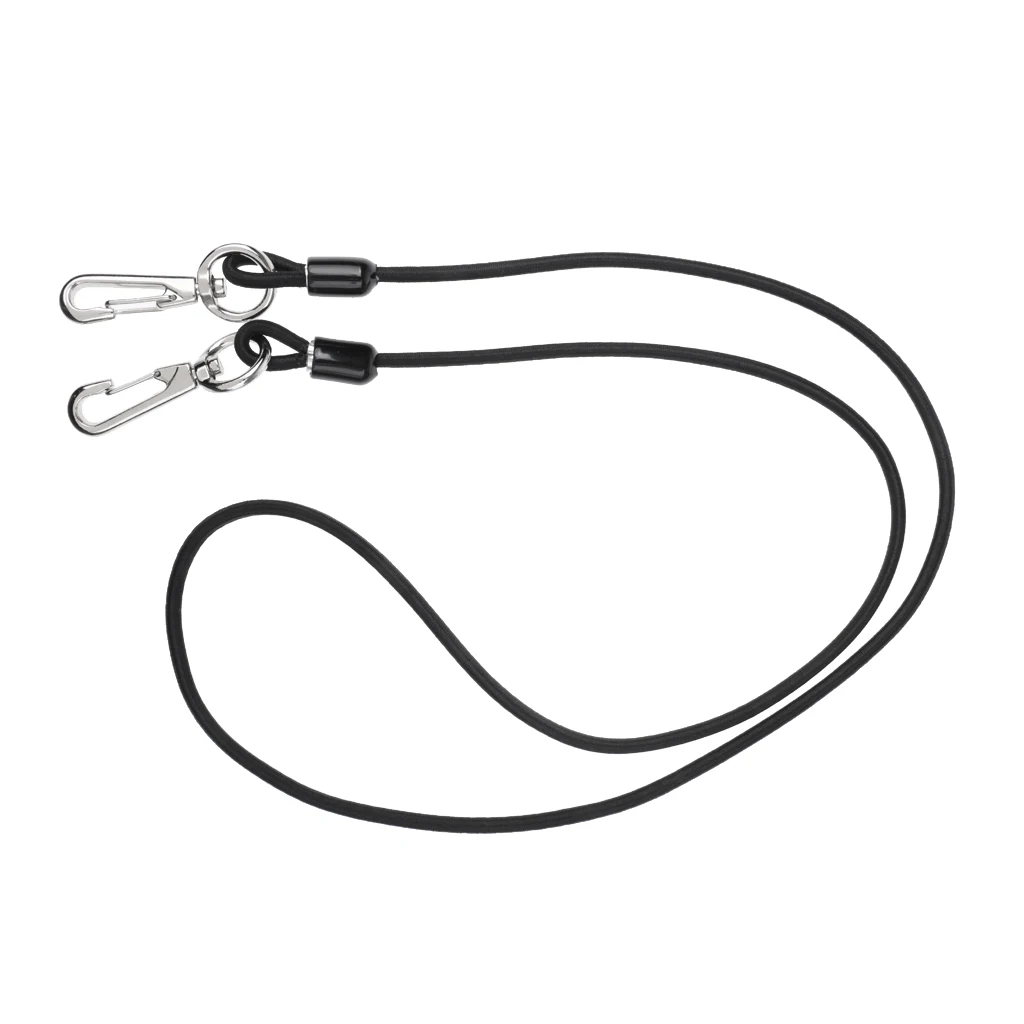 Kayak Canoe Small Boat Elastic Plastic Fishing Rod Paddle Leash Accessories Black 100cm Length