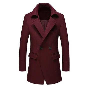 

2018 new Hot autumn and winter men's jacket coat Business wool jacket overcoat Windbreaker Slim free shipping Woollen overcoat