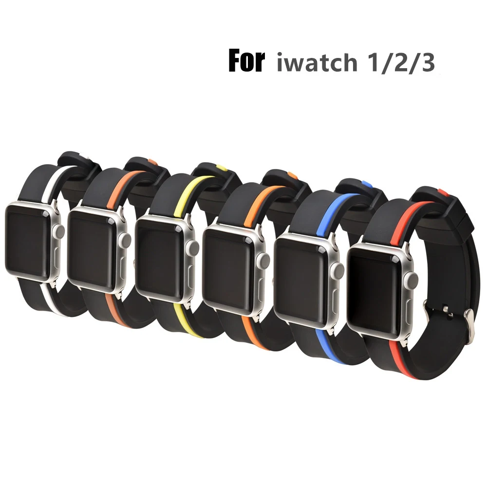 

Silicone Apple Watch Strap Replacement Environmental iWatch Watchband Band Series 3/2/1 Sport Bracelet For 42mm 38mm Strap