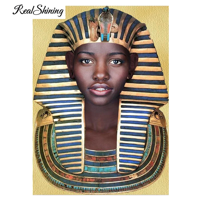 REALSHINING 5D Full Square DIY Diamond Painting Egypt Pharaoh Home
