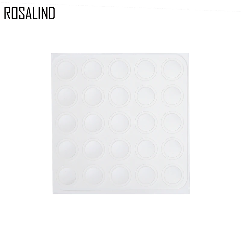 ROSALIND 25PCS/Lot White Silicone Label Sticker Gel Polish Color Button UV Gel Color Adhesive Paster Manicure Nail Art Tool