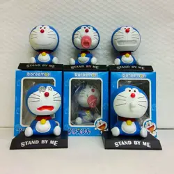 11 см Doraemon встряхнуть головой аниме фигурку коллекция игрушечные лошадки для Рождественский подарок Бесплатная доставка