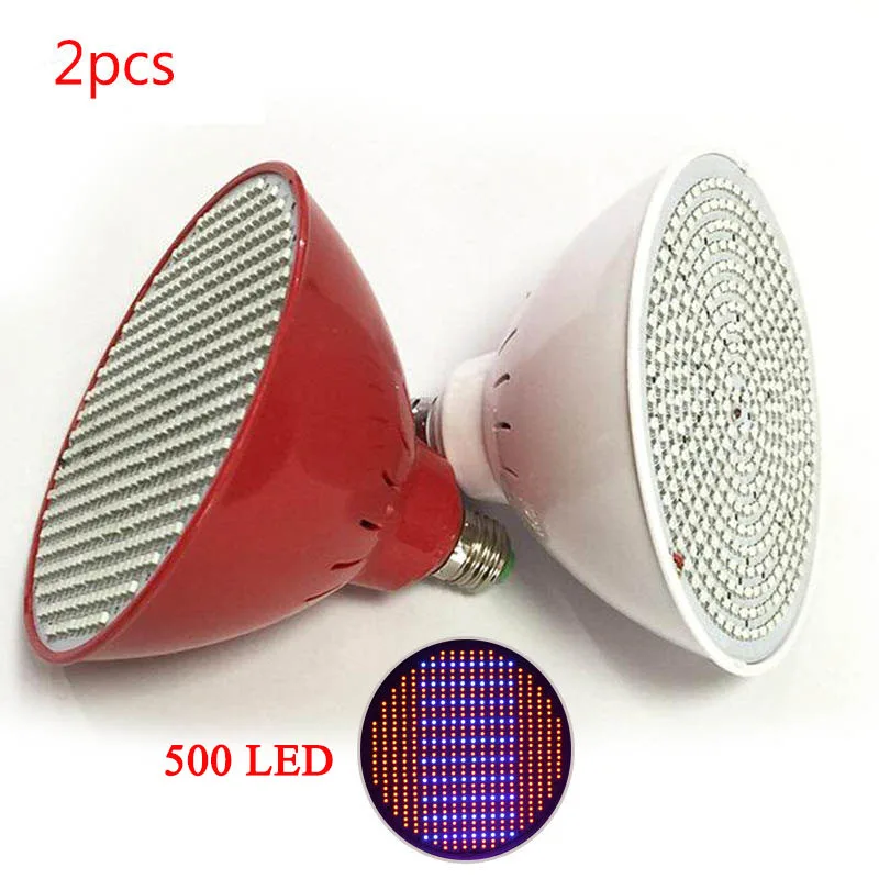 

2pcs Indoor LED Plant Grow Bulbs Lamp Light For Seeds Flower Vegetable Greenhouse Growth Hydroponics System Growing 500Led Light