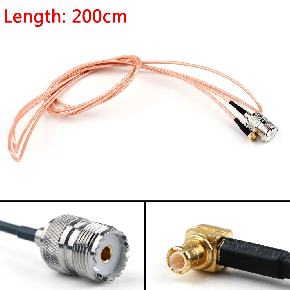 

Areyourshop RG316 Cable MCX Male Plug Right Angle To SO239 UHF Female Plug Jack RG316 6ft Pigtail 1Pcs 200cm Cable High Quality