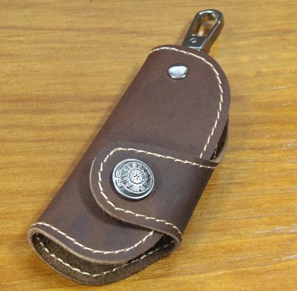 

Fashion Handmade Women & Men's Cowhide Genuine Leather Car Key Holder Leather Key Case automobile keychain Wallet Purse MC804