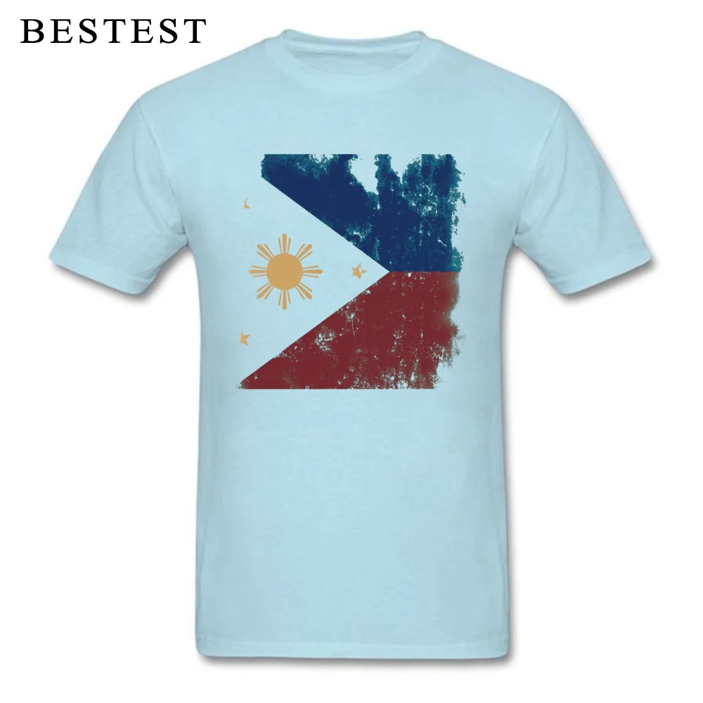 Flag of The Philippines 1024 Top T-shirts Fashionable Brand Round Neck Cotton Fabric Tops Shirt Tops Shirt for Men Mother Day Flag of The Philippines 1024 light