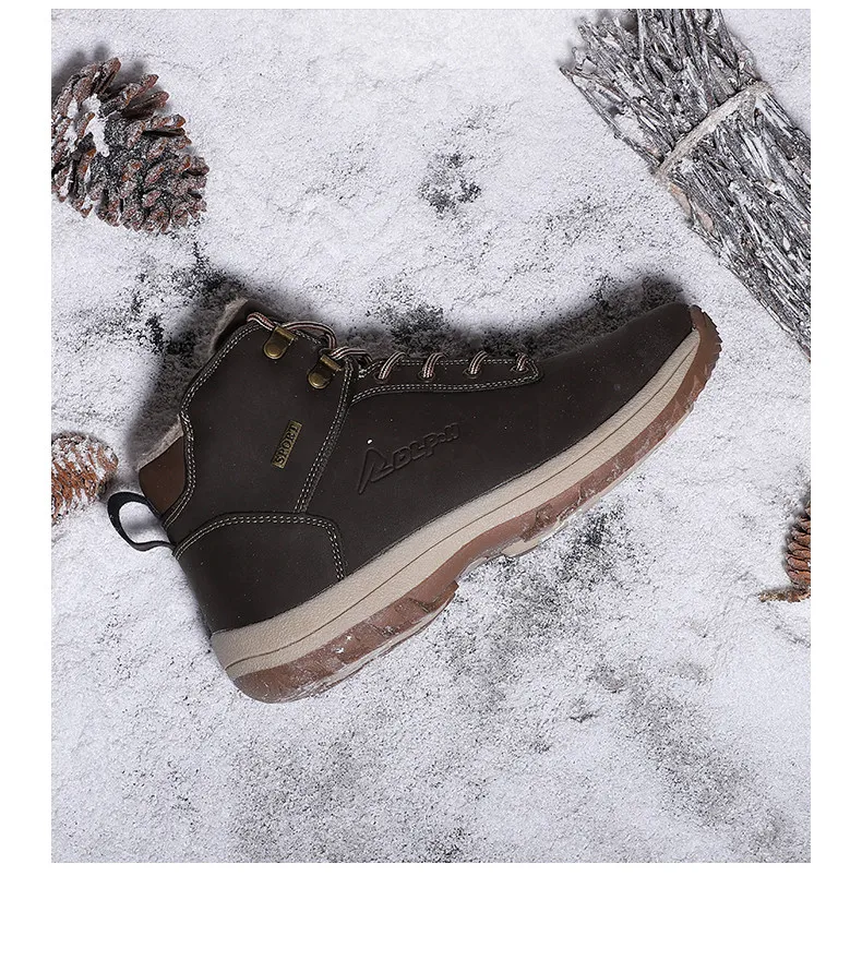 Men Boots Size 38-48 Designer Mens Shoes Winter Boots Waterproof Men Snow Boots Lace Up Men Ankle Boots Warm Winter Shoes Male