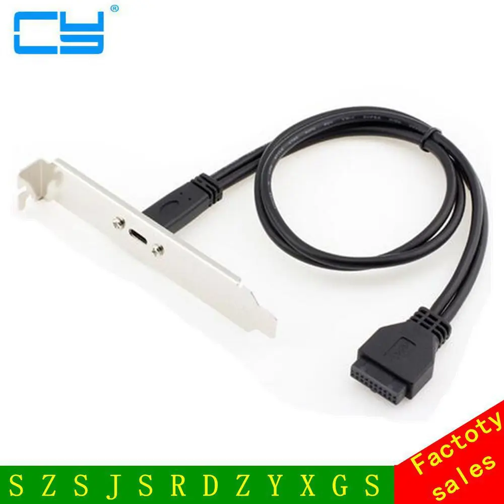 50cm Type C Usbc Female To Usb 3.0 Motherboard 20pin Panel Mount Cable