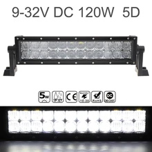 12 Inch 120W 12000 LM Car LED Worklight Bar Combo Light 24x 5D Combo Offroad Light Driving Lamp for Truck SUV 4X4 4WD ATV