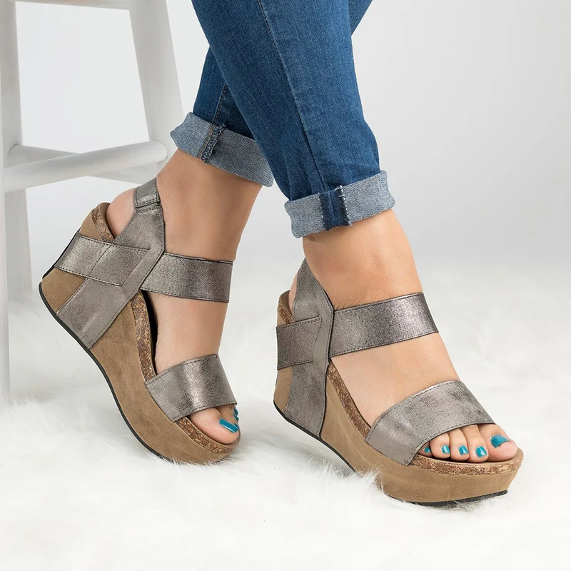 2018 Women Leather Wedges Sandals Woman Open Toe Platform Shoes Retro Gladiator High Heels Sandalias Big Size zapatillas mujer  (4)