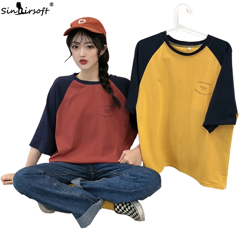

Free Shipping Harajuku Oversize Tshirt Letter Print Short Sleeve Ulzzang T-Shirts Korean Style Women Loose Tshirts Casual Tops
