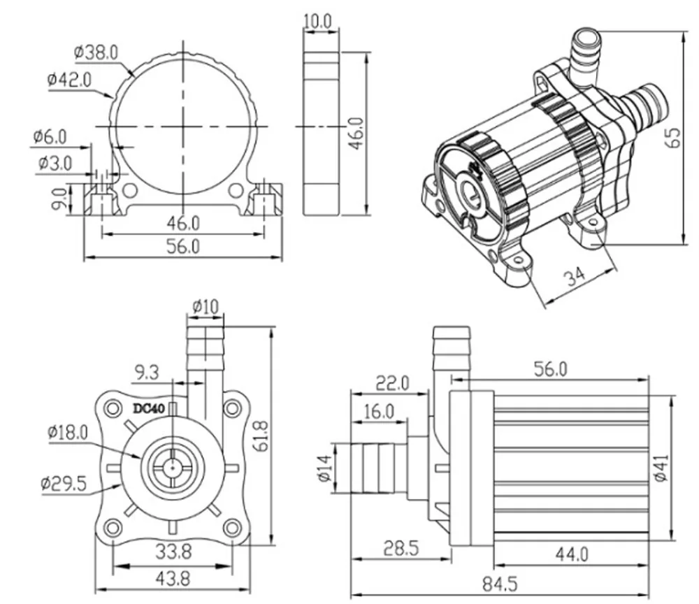 Бесщеточный DC 12 V Водяной насос 420L/H 7 M магнитный привод центробежные погружные водяной насос для cpu охлаждения долгий срок службы