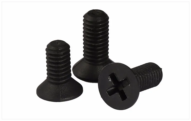 

Nylon screw flat head screws M2.5 M3 M4 M5 M6 screw phillips black Plastic KM screws
