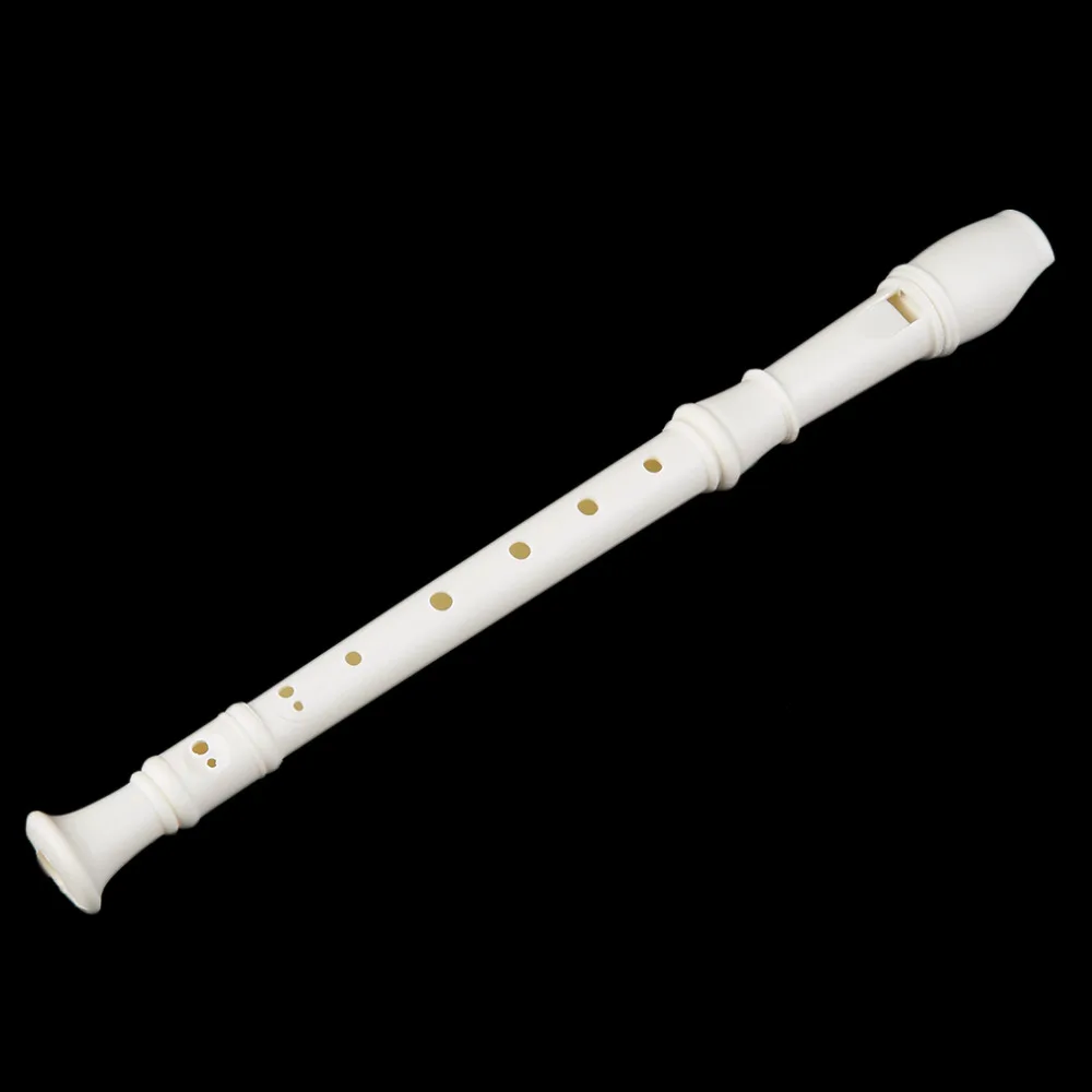 

White Plastics Instrument 8 Holes Musical Soprano Recorder Flute Long free shipping
