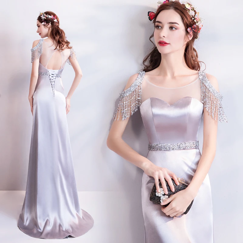 

Elegant Mother Dress Beading Tassel Small Trailing Mother Evening Dress/Fashion Formal Dress 120