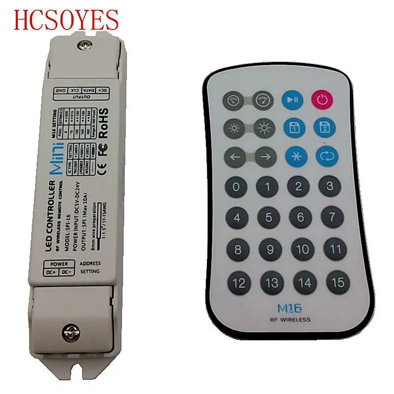 SPI-16 Magic РФ беспроводной контроллер RGB для ws2812/2811/2801 TM1812 TLS3001 LPD6803 9813 светодиодные