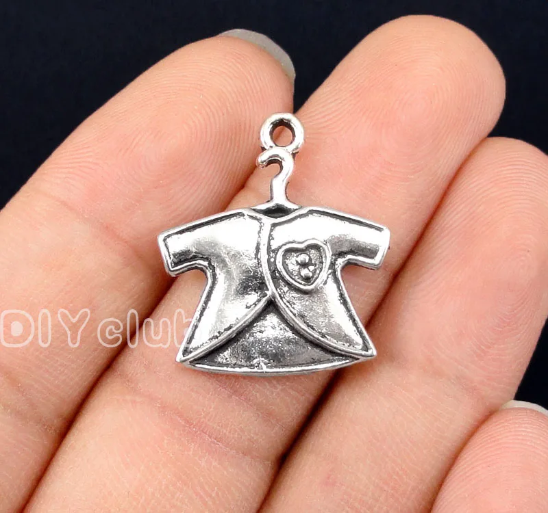 50pcs Antique Silver Hanger Baby Coat Charms Pendant 23x21mmcharm