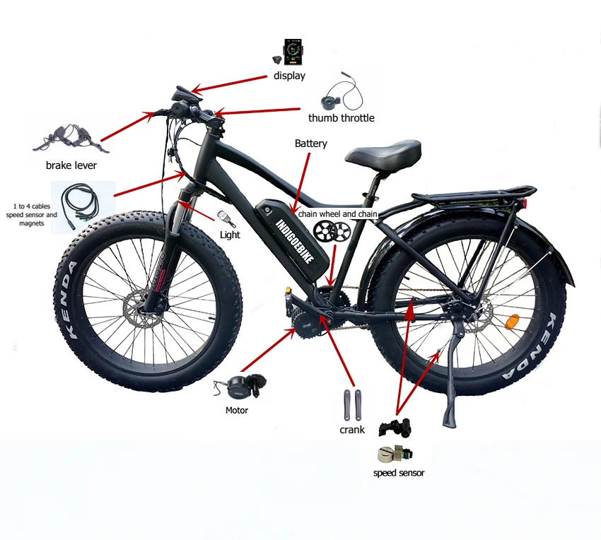 Perfect 36V500W Bafang mid drive motor electric bike ebike conversion kit 8fun BBS02 brushless motor bicycle engine kit 6