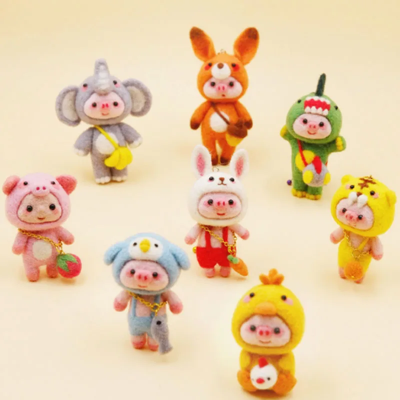 

1 set wool for Felt DIY Package animals needle felting, Shiba Inu Set animals