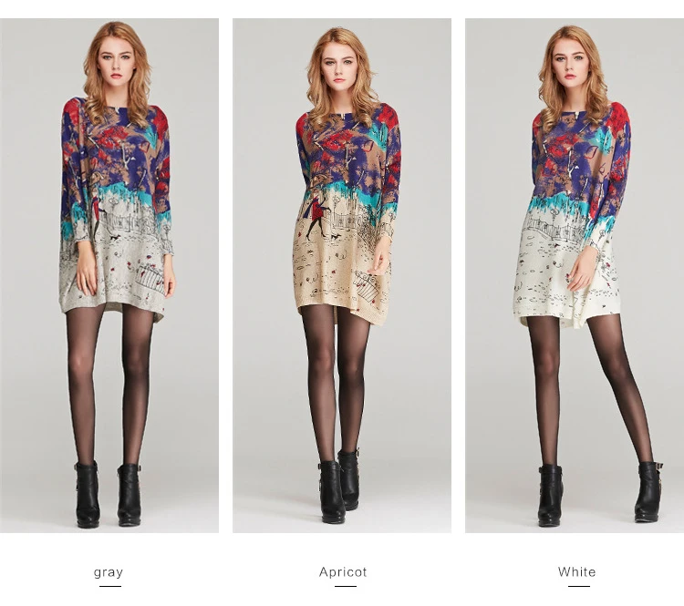 Autumn new European and American fat mm large size women sweater loose printed hedging womens sweaters (1)