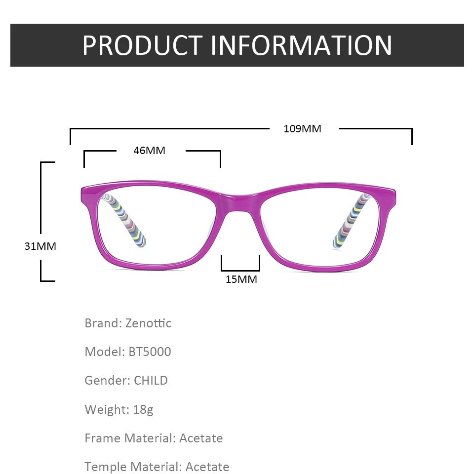 ZENOTTIC детские очки, квадратные очки, оправа для мальчиков, оптические очки, оправа для девочек, очки, оправа, прозрачные очки BT5000