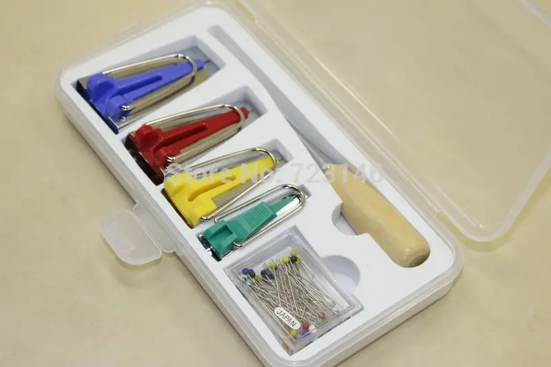 Sewing Tools Bias Tape Makers Set for Patchwork 1/4"( 6mm) Green 1/2"(12mm) Yellow 3/4"(18mm) Red 1" (25mm) Blue for pfaff singe