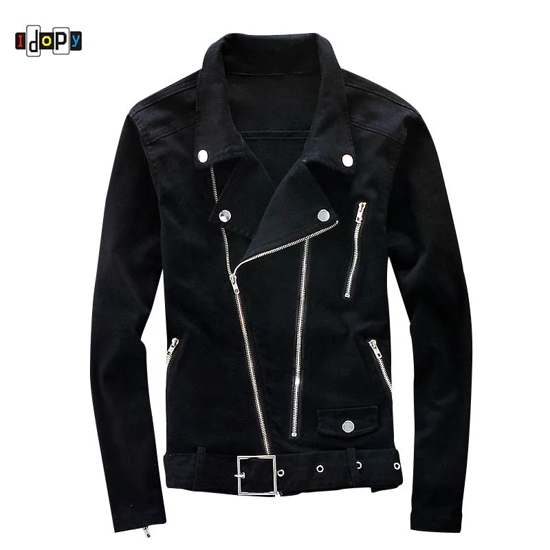 black denim jacket with zippers