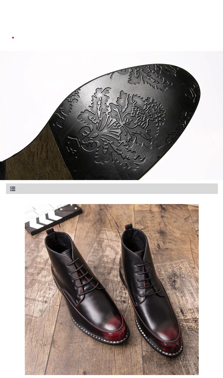 INLIKE/мужские модные ботильоны кожаные мужские ботинки в британском стиле высококачественные повседневные мужские туфли ботинки мужские ботинки на шнуровке Рабочая обувь