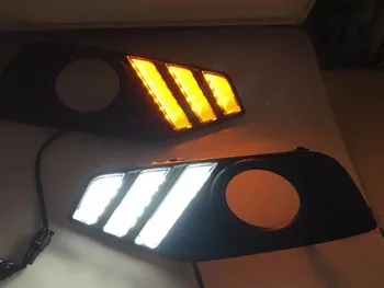 

Osmrk led drl daytime running light for Nissan tiida 2016, with yellow turn signal, top quality