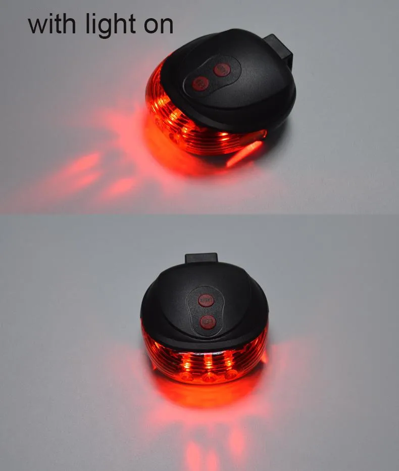 Perfect New 5 LED 2 Laser 7 Flash Mode Bicycle Rear light Bike accessories Bicycle Laser Back Tail Lamp For Cycling 2 Color Red Blue 5