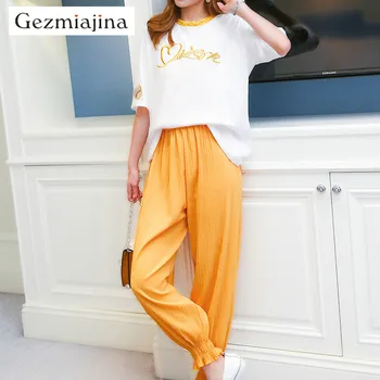 

Summer Breastfeeding Suit New Fashion Postpartum Feeding Clothing Short Sleeve Tops+pants Two Pieces Sets Nursing Wear Plus Size