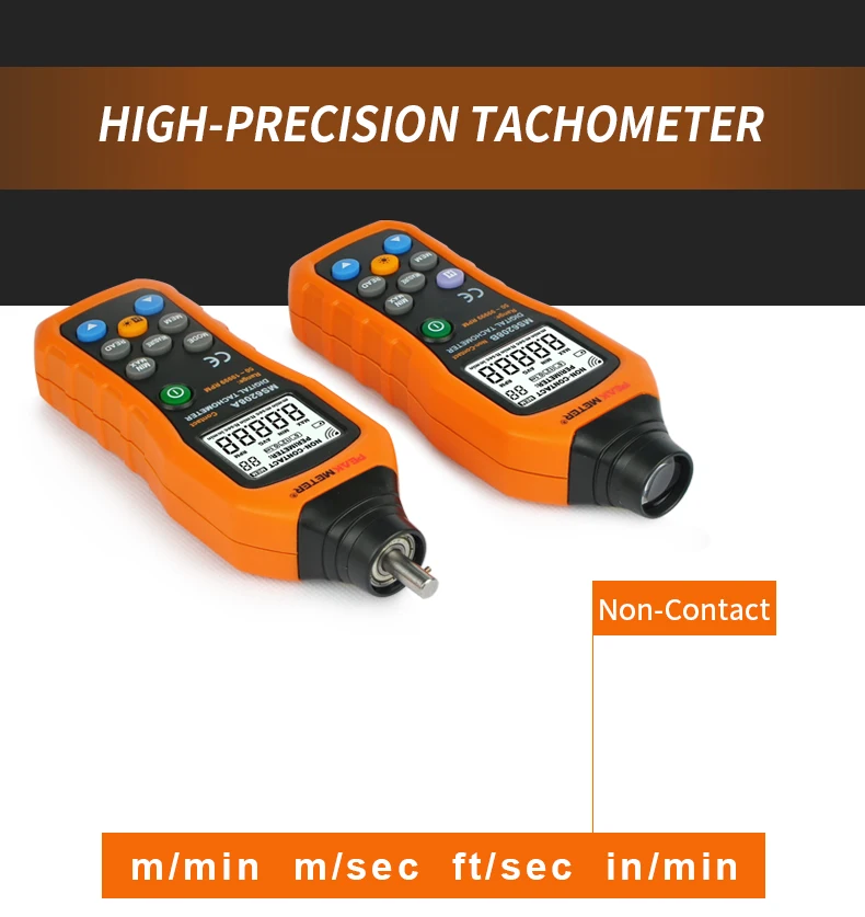 Официальный PEAKMETER PM6208B Бесконтактный цифровой тахометр 50~ 99999 об./мин Максимальная скорость метр вращения тестер