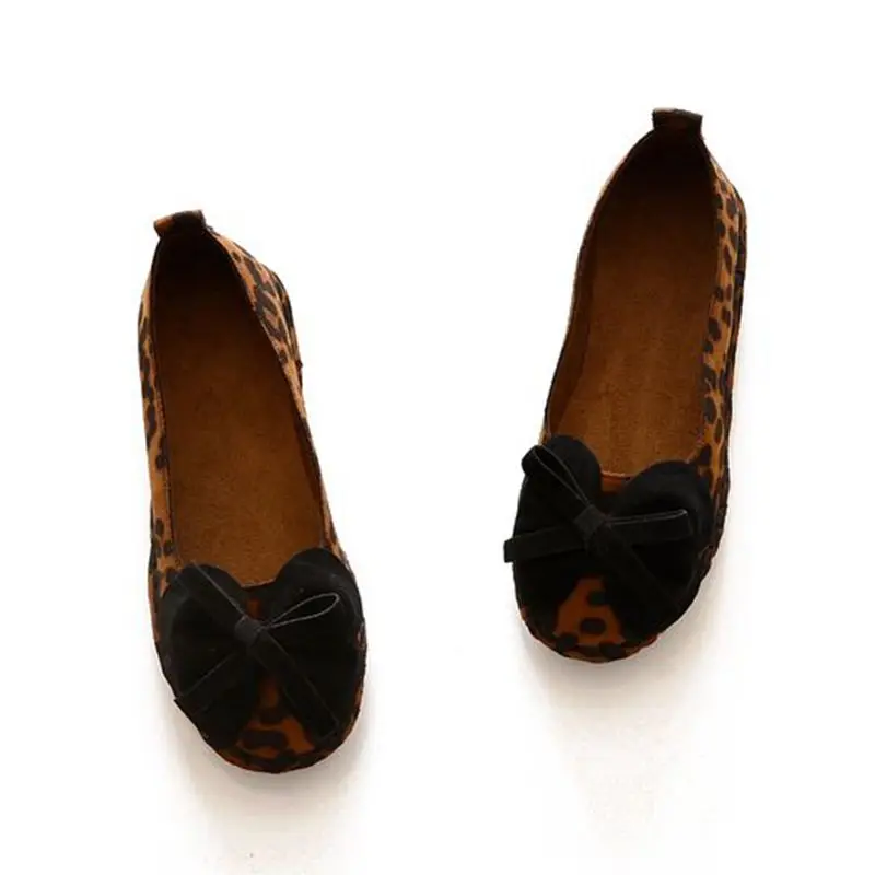 

2018 Spring New Flat with single shoes Lazy shoes Round Leopard Flat Lok Fu shoes Women tide.