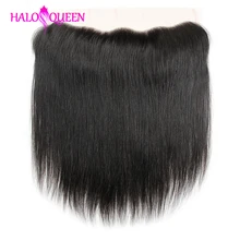 HALOQUEEN волосы малазийские 13x4 прямые человеческие волосы бесплатно/средний/три части Кружева Фронтальная "-16" натуральный цвет