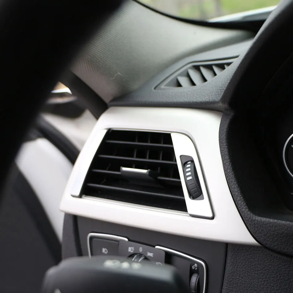 

Car Interior Air Vent Sequin Trim Decorative Frame Stainless Steel Strip Decal 3D Sticker for BMW 3 Series F30 F35 320I 316I