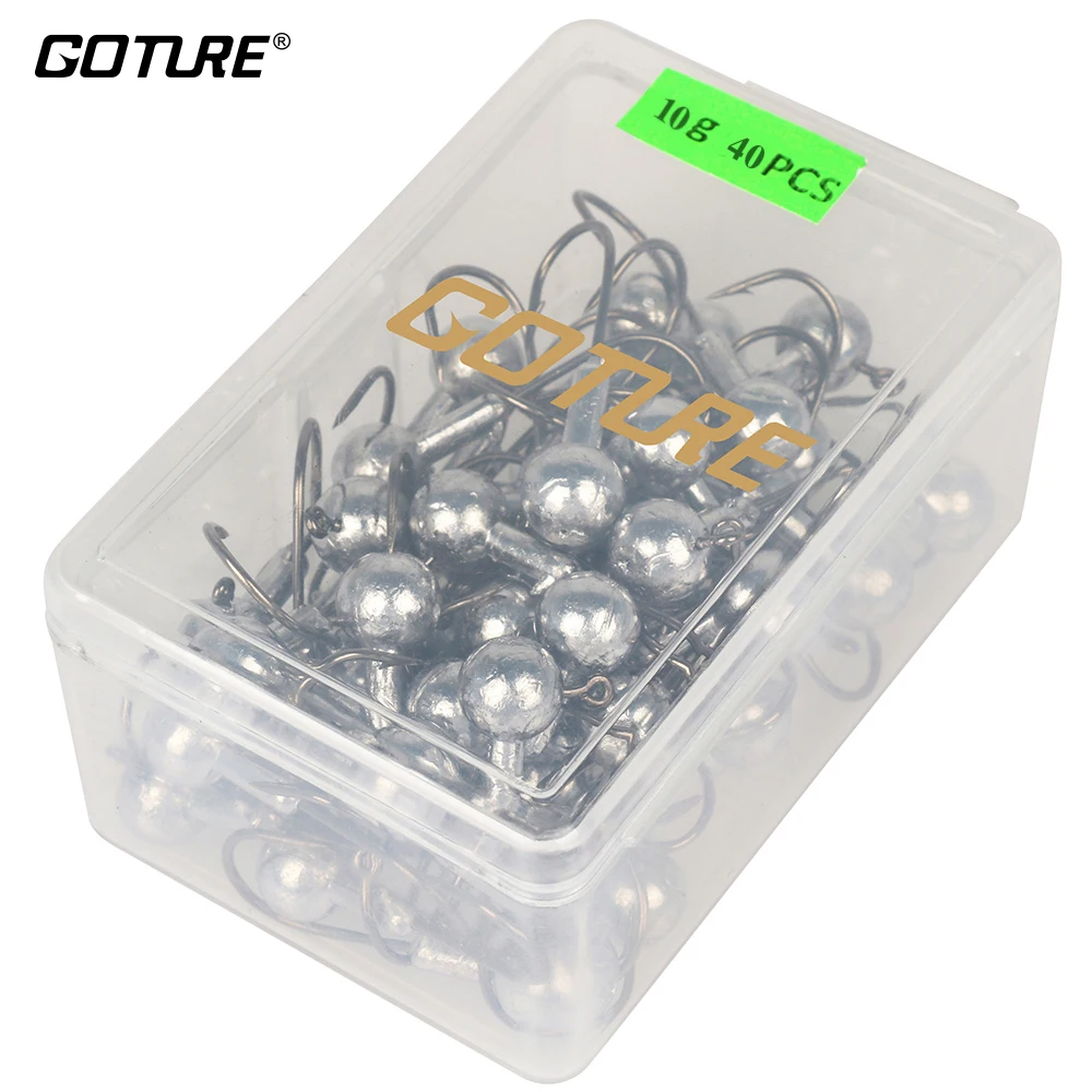 Goture 20-50pcs tête de gabarit de plomb crochet de pêche en acier au carbone hameçons 1-20g pour leurre souple avec leurre