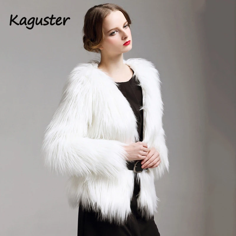 

2019 Womens Winter Warm Faux Fur Short Jacket Outerwear Tops Long Sleeve Fluffy Faux Fur Warm Coat Parka office lady plus size