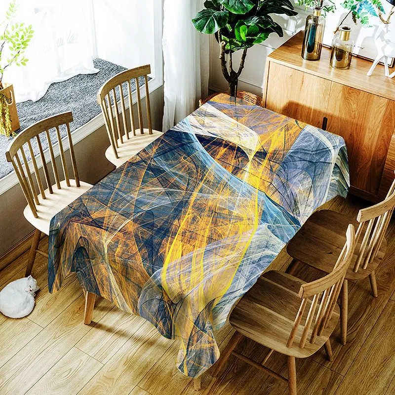  Marbled Street Tablecloth Water -tight Wax Rectangular Wallpaper Table Cover Protector Party Banque