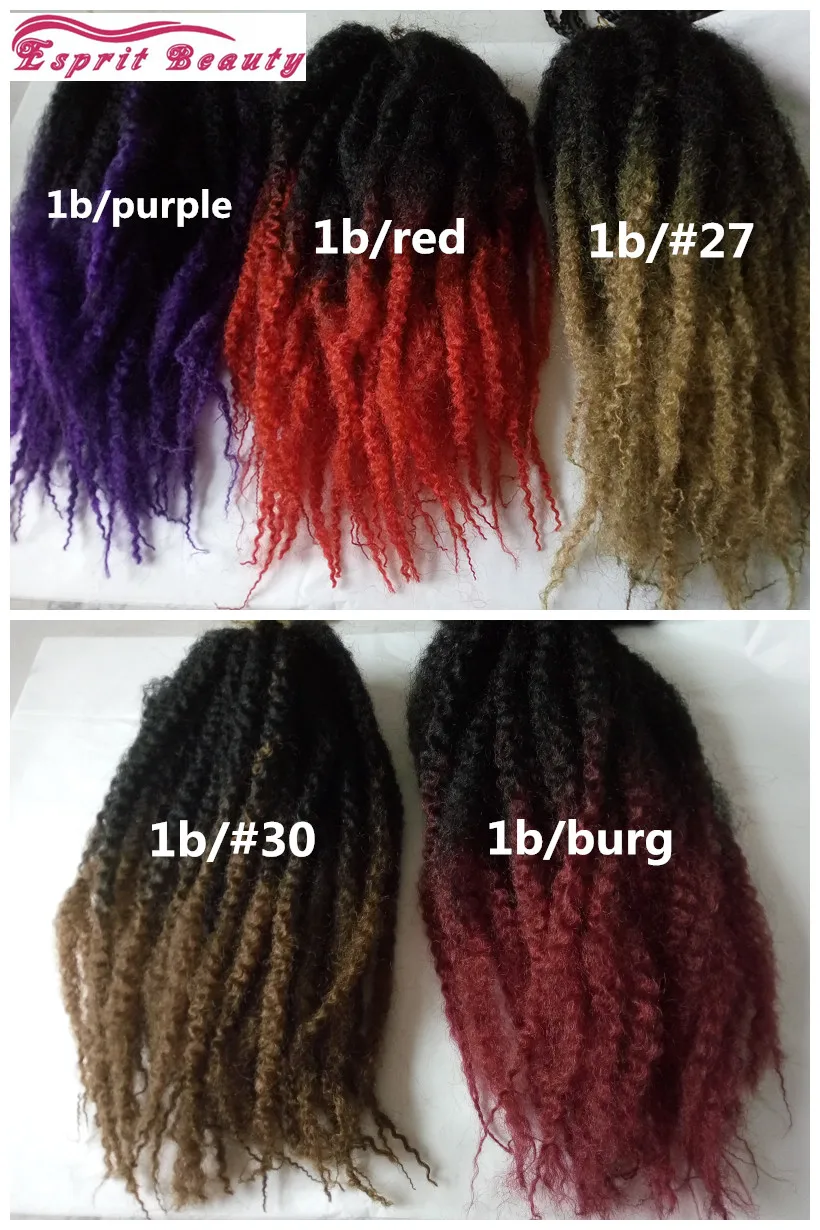 New Dip Dye 20inch Ombre Purple Afro Kinky Twist Marley