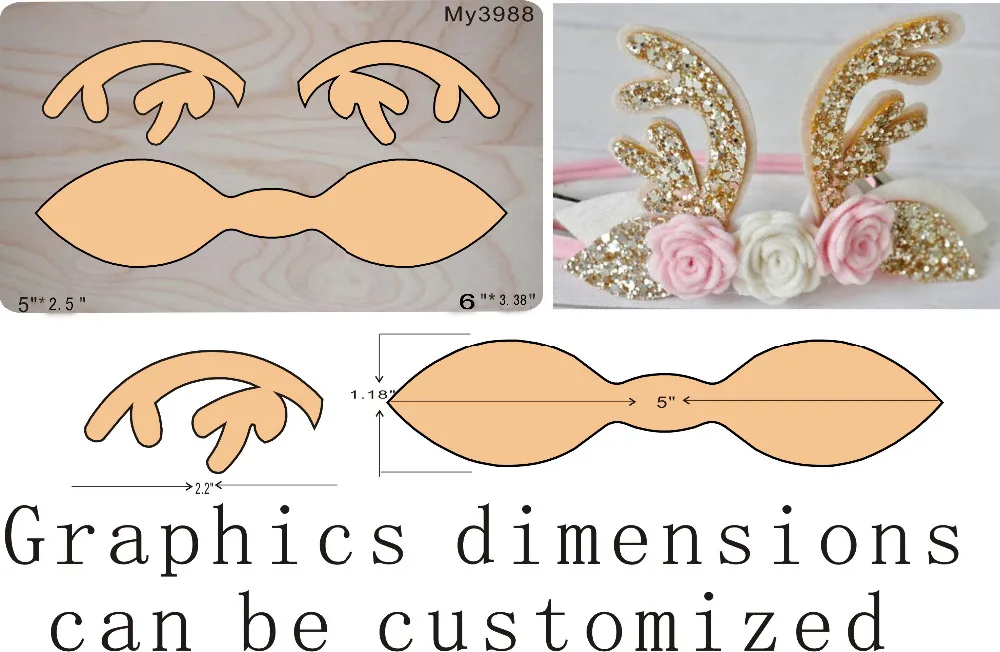 

Bow wooden die cut accessories wooden die Regola Acciaio Die Misura MY