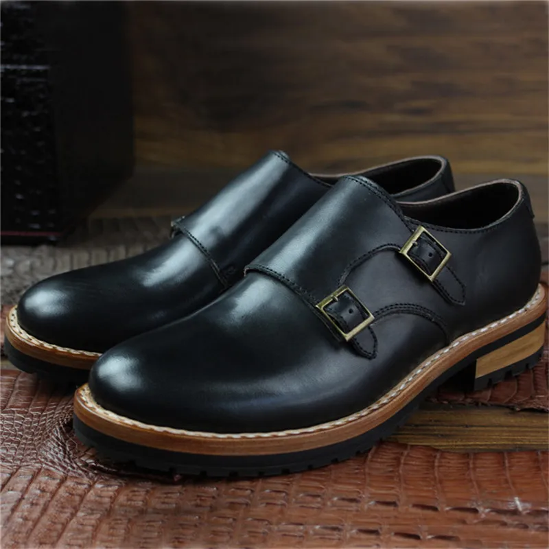MALONEDA/Мужская обувь из натуральной кожи, изготовленная на заказ, по вашему запросу, двойная декоративная застёжка, обувь под платье без застежки, хорошо Окаймленный