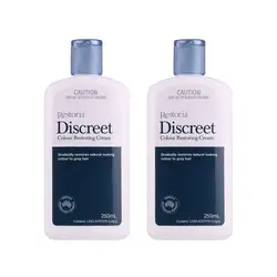 100% Австралия сделано Restoria Discreet Цвет Крем Восстанавливающий лосьон для волос Care250ml * 2 шт. уменьшить серый волос подходит для Для мужчин и Для