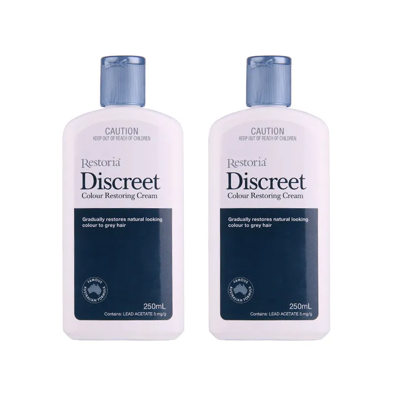 100%Australia made Restoria Discreet Colour Restoring Cream Lotion Hair Care250ml*2Pcs Reduce Grey Hair Suitable for Men &Women