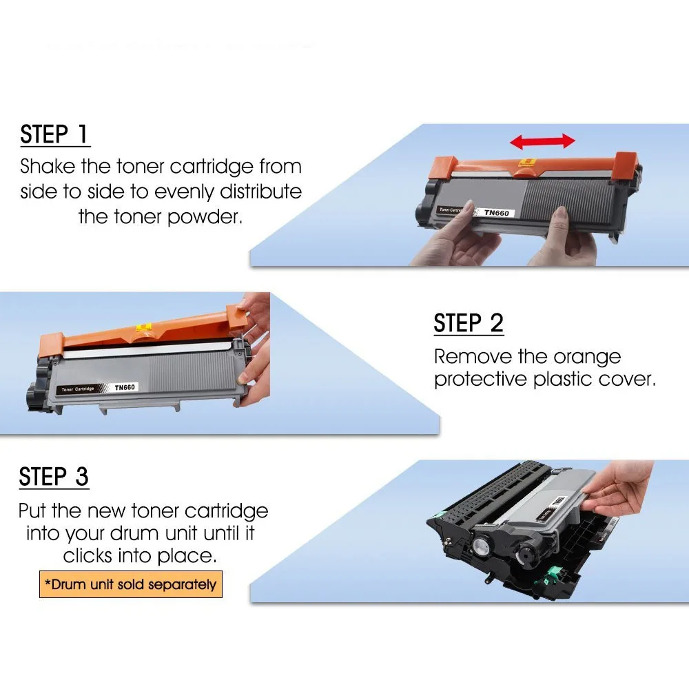 2Pack Toner Cartridge Compatible For Brother HL-L2300D L2365DW TN660 TN630 TN2320 TN2310 TN2375 TN2335 TN2350 TN2330