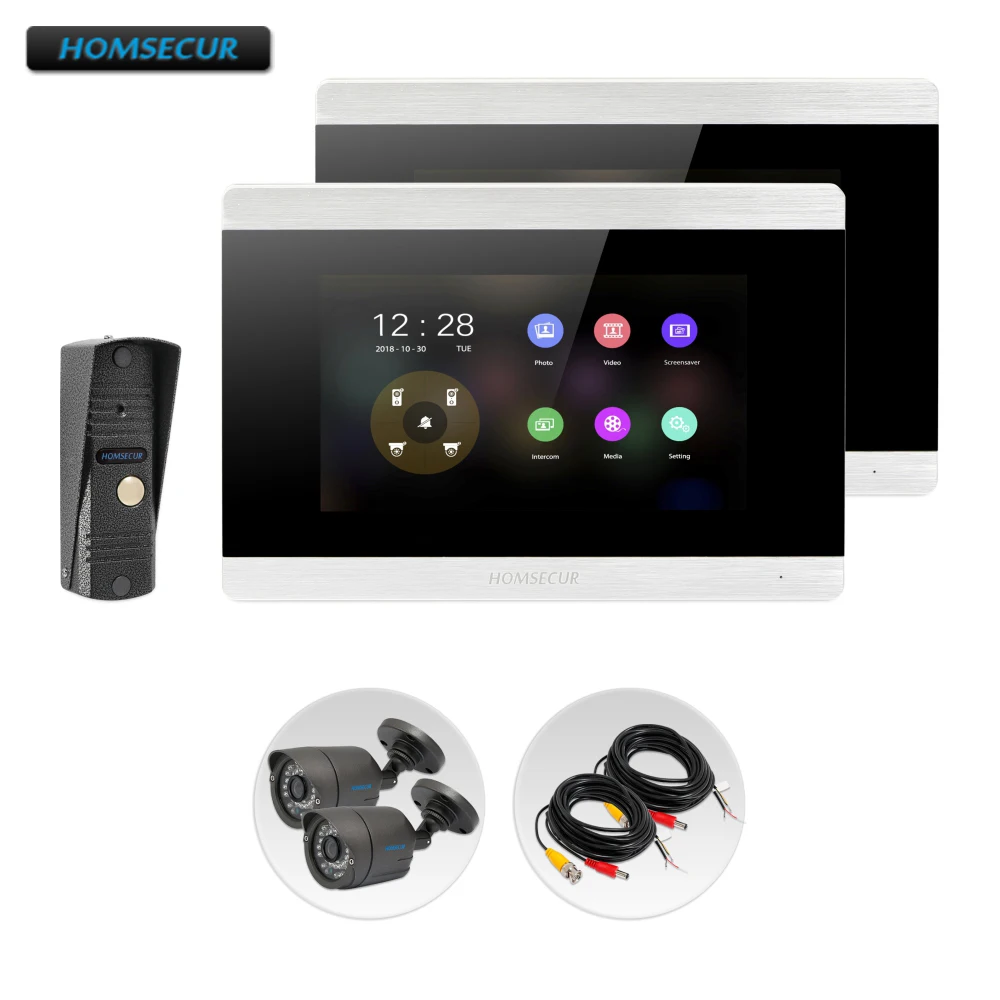 

HOMSECUR 4 Wire Hands-free Video Door Phone Intercom System with Waterproof CCTV Camera BC011HD-S+BM715HD-S